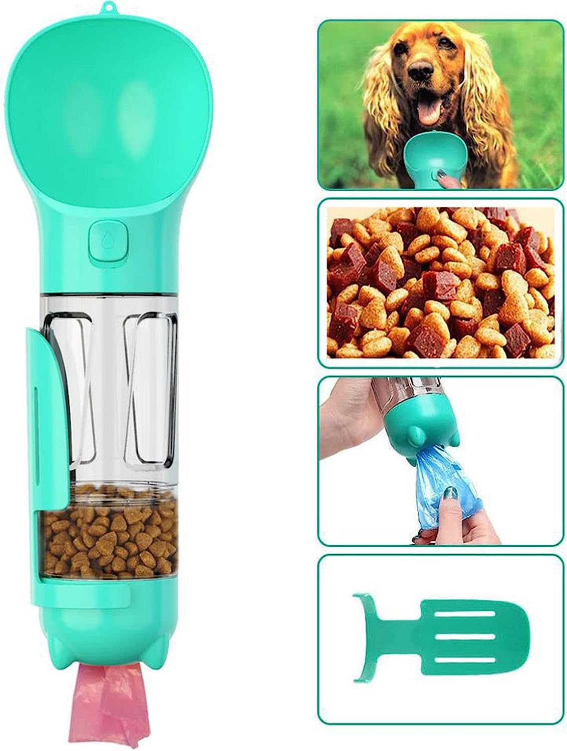 Botella de agua multifuncional 5 en 1 para mascota.