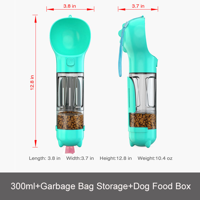 Botella de agua multifuncional 5 en 1 para mascota.